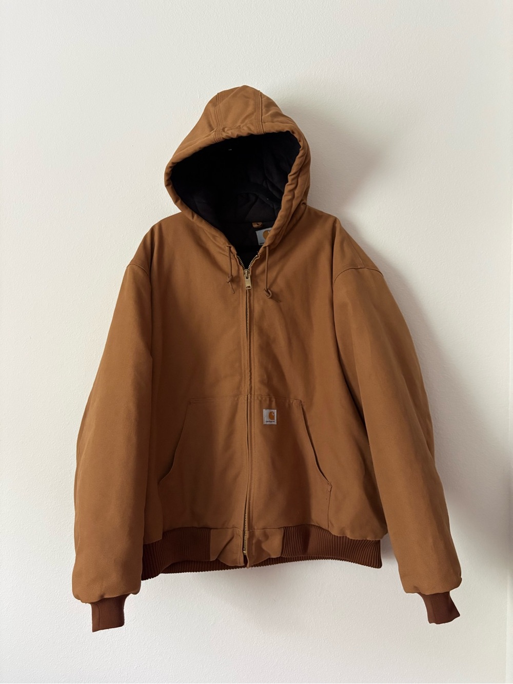 Carhartt Men’s Iconic J140 Firm Duck Active Jacket In Brown Size 2XL